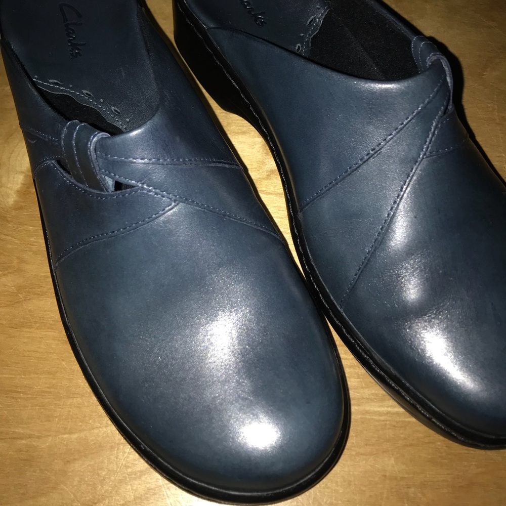 Clark’s leather clogs